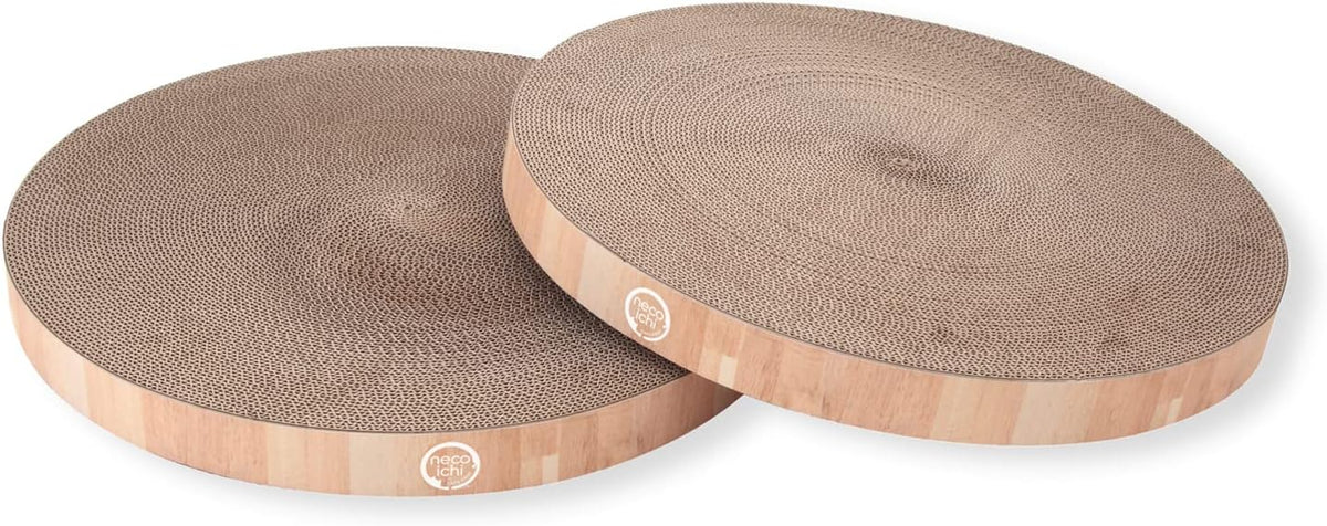 Necoichi Cat Scratcher Bowl Replacement for Indoor Cats - Extra Large / Oak