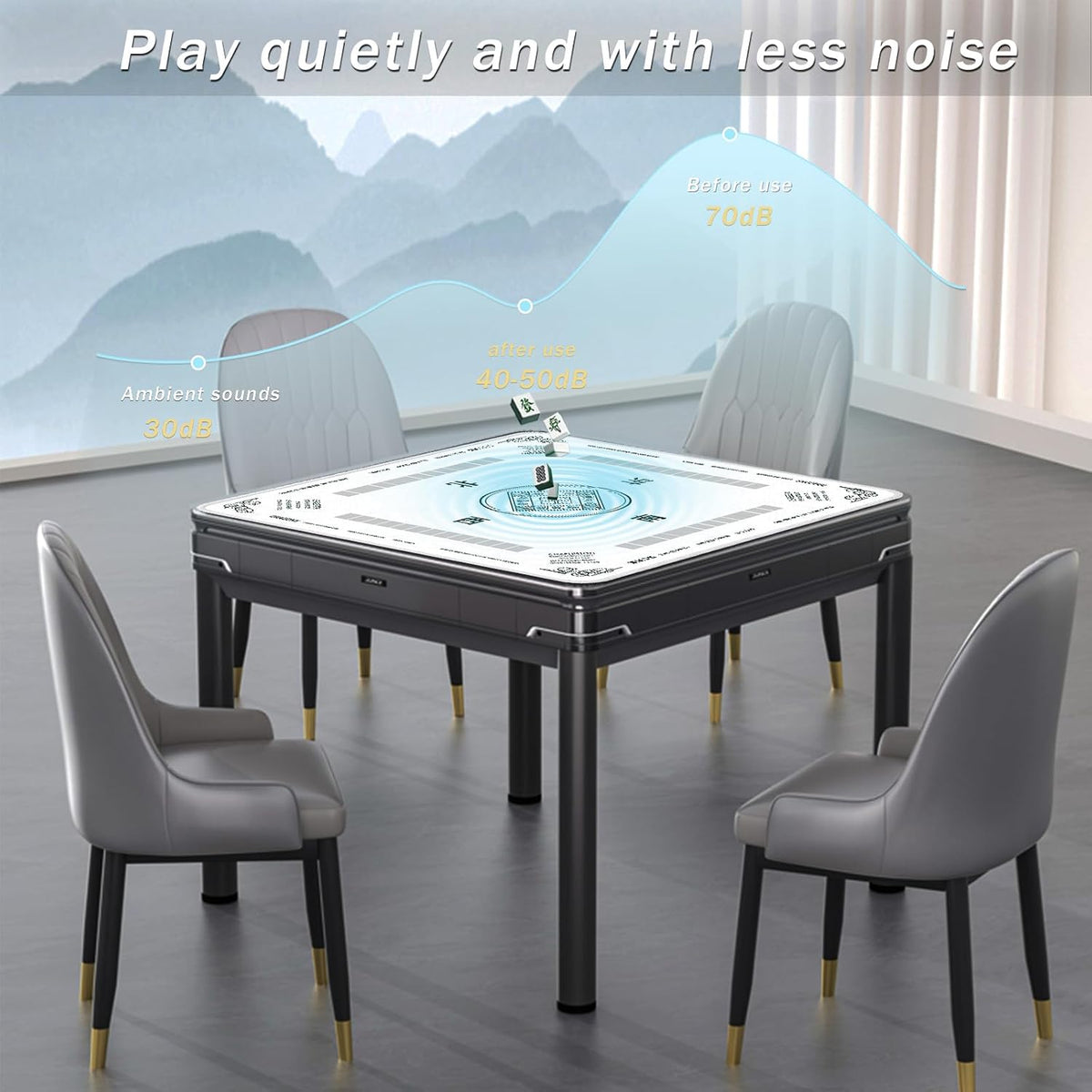 2F22E Mahjong Mat for Table 32.4" x 32.4" - White - image 3