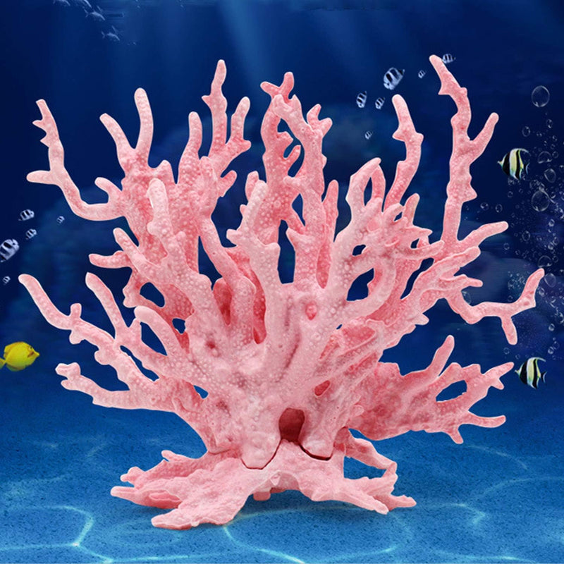 Besimple Artificial Aquarium Coral Ornament Plastic Fish Tank Plants - Pink