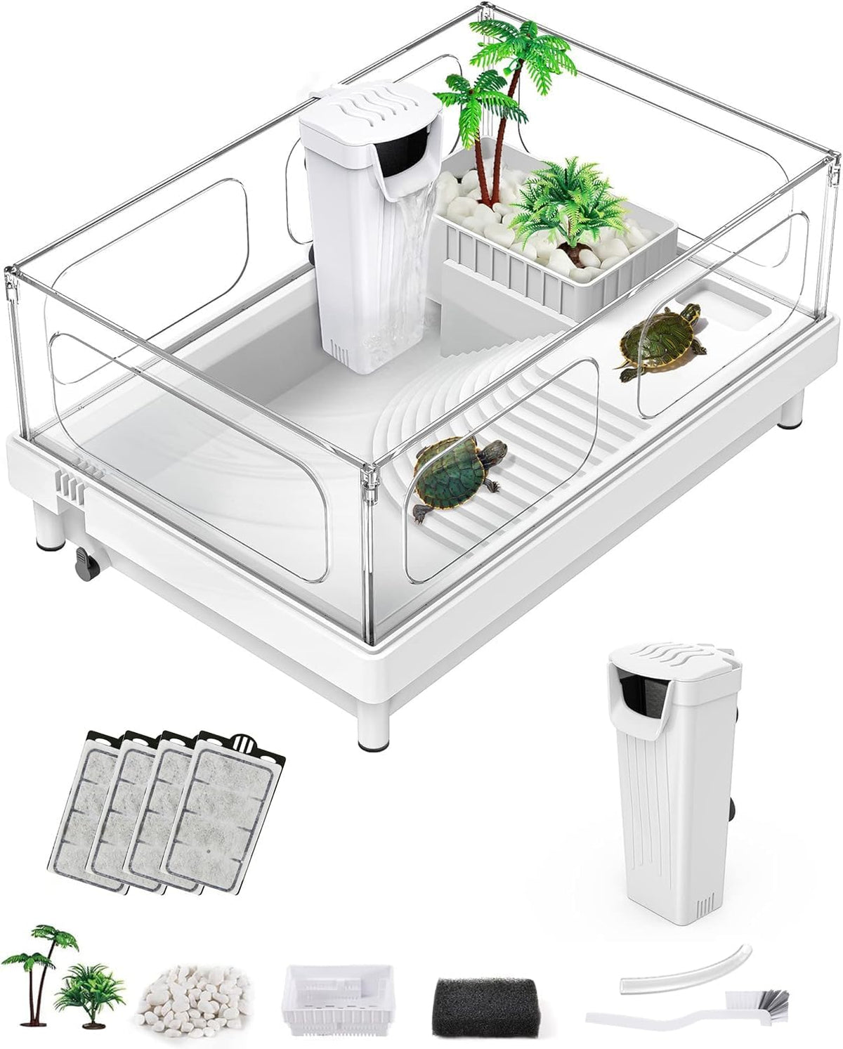 MoonOrange Small Turtle Tank Kit - White+Filter