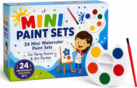 Mini Watercolor Paint Sets 5-Color Paint Palettes with Brush – Fun for Kids & Family