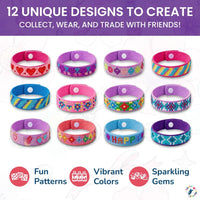 Little Jupiter diamond art bracelet kit with 6 EVA foam snap bracelets, resin gems and pen tools - view 11