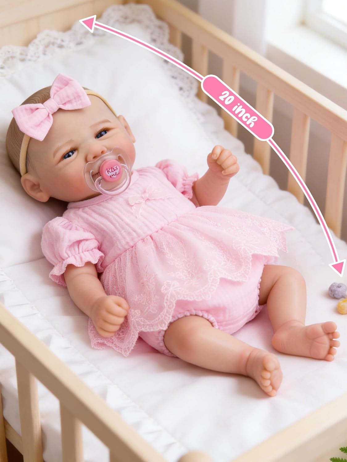 EKOKIZ blue reborn baby doll dress set with hairband and shoes for 17 to 20 inch dolls - view 13