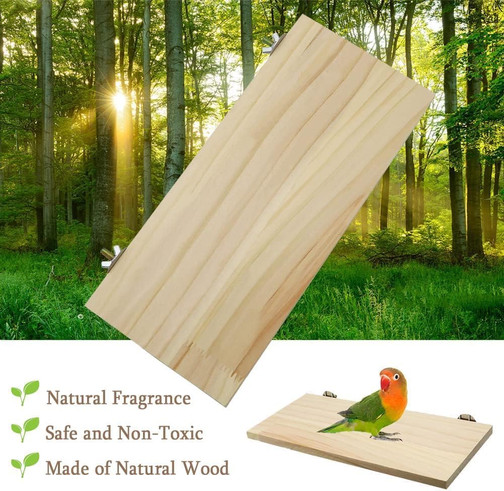 Litewoo Parrot Bird Wood Perch Platform Large Stand Shelf for Budgie - 2PC - image 2