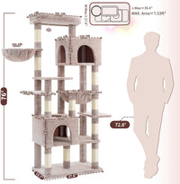 Heybly Cat Tree, 76-Inch Tall Heavy Duty Cat Tower for Big Cats HCT039G – Essentials for Cats - Rosy Brown / 76.8 inch - image 2