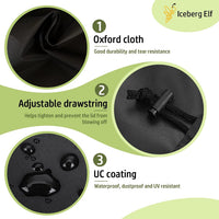 Iceberg Elf black waterproof outdoor playhouse cover with drawstring hem - view 6
