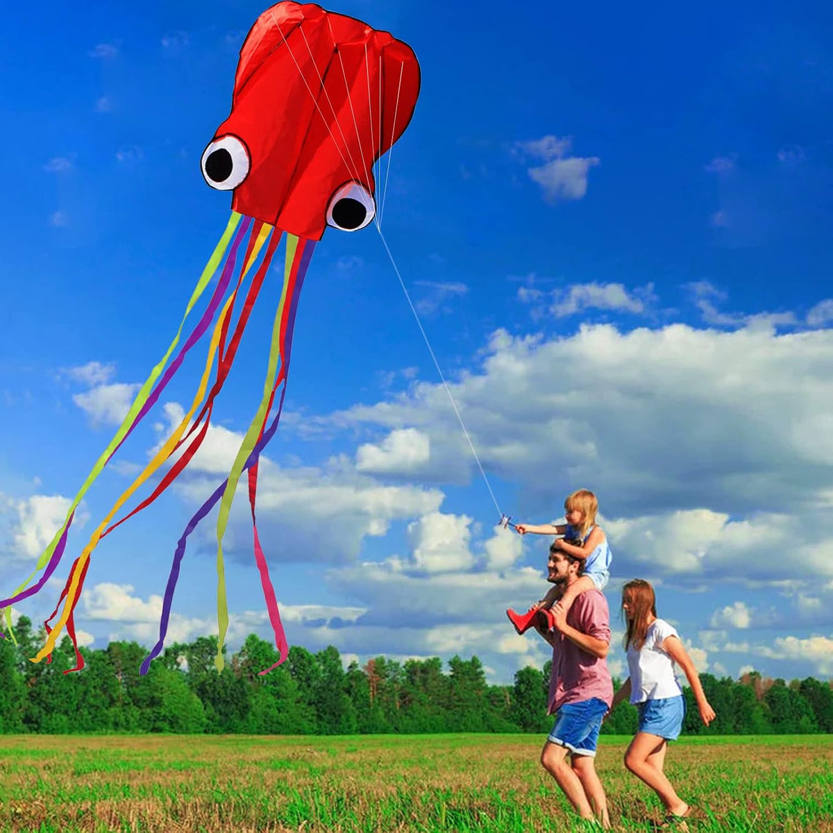 Hengda Kite Soft Octopus Kite Series - 1 / Red - image 3