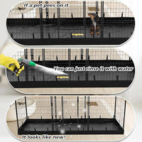 PJYuCien Rectangle Dog Playpen Bottom Pad - Fits 8 Panels 32"" Width Metal Dog Playpen -32""x96"" Size 600D Oxford Cloth Waterproof Playpen Bottom Pad (Note: Only Bottom Pad, No Playpen!!!), Black
