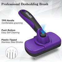 Dipoo Self Cleaning Shedding Brush - Purple - image 2