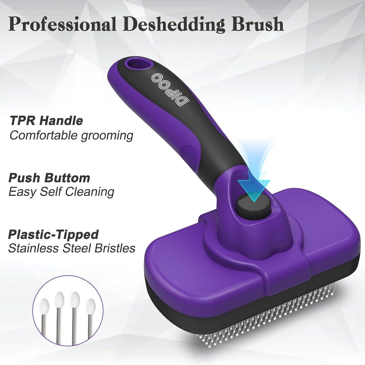 Dipoo Self Cleaning Shedding Brush - Purple - image 2