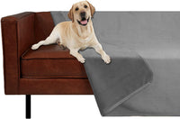 Ameritex Pet Bed Blanket Reversible 100% Waterproof Velvet Super Soft - 40x60 Inches / Light Grey+grey