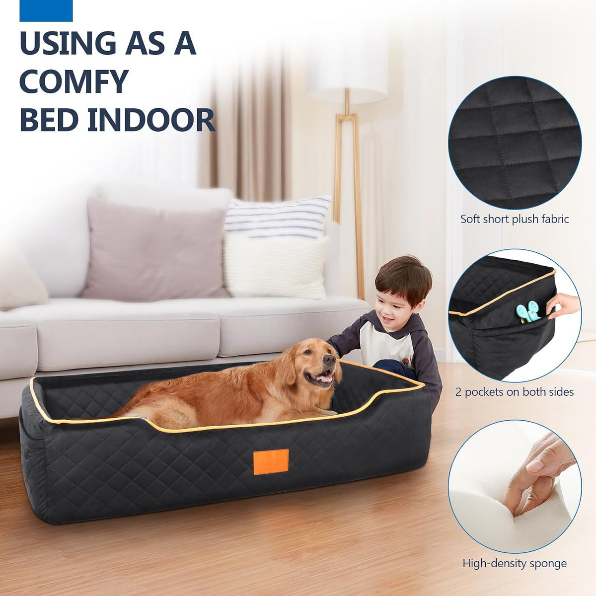 XIEEAOZEE Large Dog Car Seat for Pets Under 100 lbs - Black - image 4
