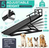 Dog Ramp for Bed & Couch, 46" Long Adjustable Wooden Pet Ramp for Bed – Essentials for Dogs - image 3