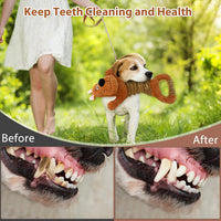 Squeaky Dog Toys for Large Dogs, Tough Tug of War Puppy Toy - Brown -1 / Dog - image 4
