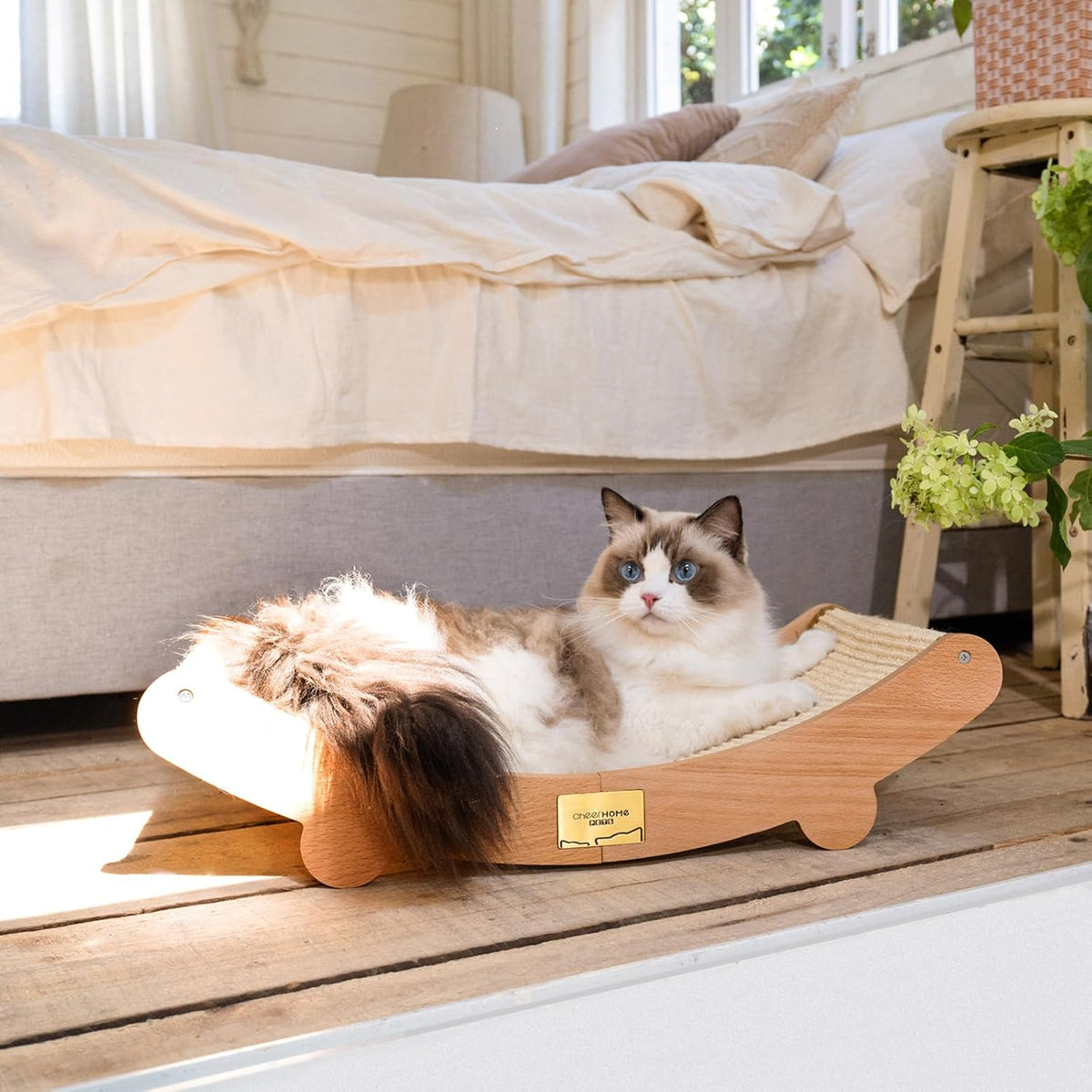 Sisal Cat Scratcher Bed Indoor Wooden Cat Furniture – Essentials for Cats - Standard (Pack of 3) - image 2