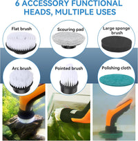 hygger IPX8 electric aquarium cleaning brush kit with 6 replaceable brush heads - view 3