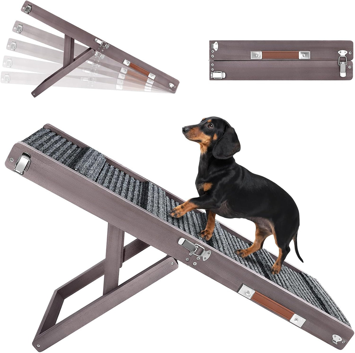 Pawaboo 2026 Upgraded Small Dog Ramp for Couch Foldable - Grey Purple / 80×30cm-for couch