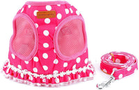 No Pull Polka Dot Small Dog Puppy Cat Harness with Crown - Pink / M (chest 13.4",fit 5-7 lbs) - image 3