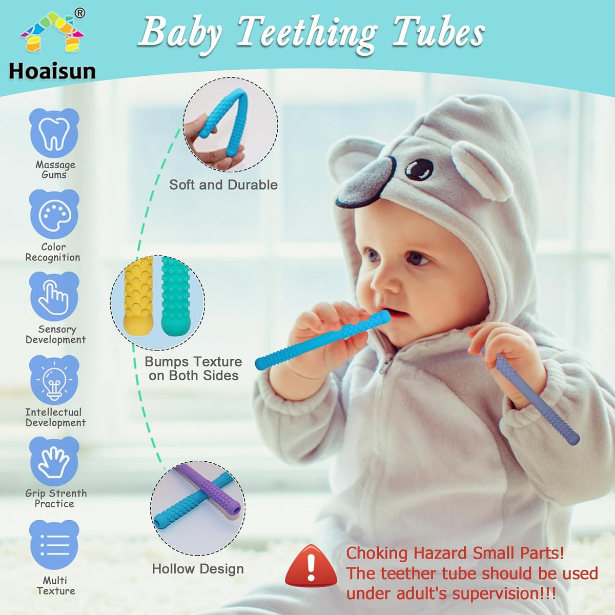 Teething Straws Sticks for Babies 6-12-18 Months - Rainbow - image 4
