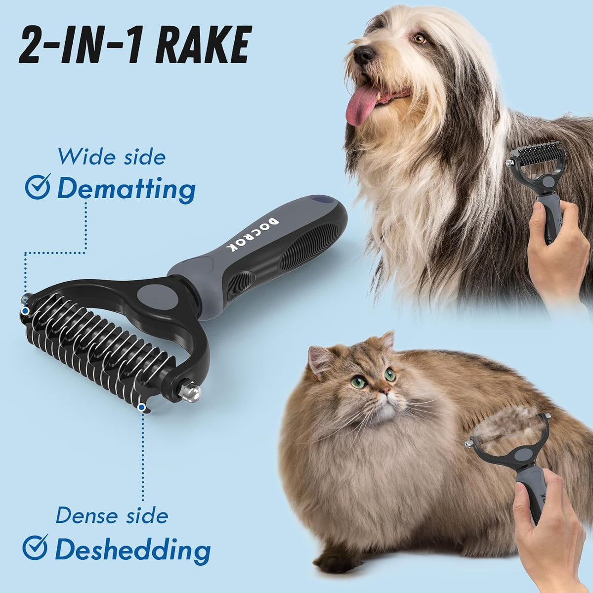 Docrok Pet Grooming Combo - Gray - image 2