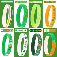 JUNEBRUSHS 64pcs Halloween Party Favors Silicone Bracelets Rubber - St. Patrick's Style - image 3