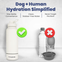 Rubyloo Dog Mom Water Bottle with Detachable Bowl for Dog Lovers – Essentials for Dogs - Solid Cream - image 2