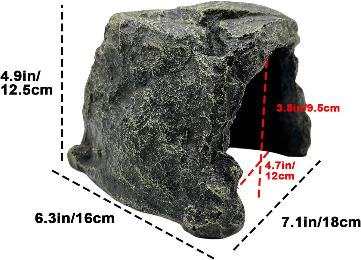 BNOSDM Reptile Hideout, Tortoise Hide Cave, Resin Rock - L-7.1x6.3x4.9inches - image 2