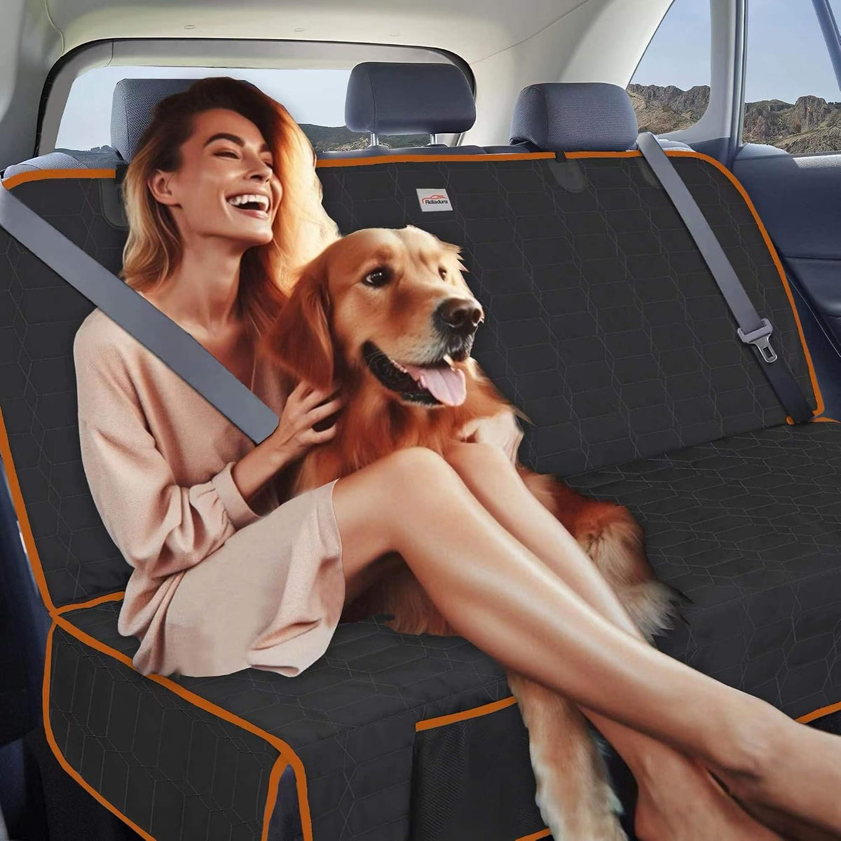 Dog Car Seat Cover for Back Seat - Black-Brown / SUV Bench-54"W / 1 - image 3