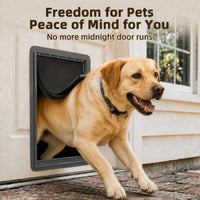 URSPET Medium Dog Door for Wall, 3-Flap Insulated, Steel Frame - Black / X-Large / For Door - image 3