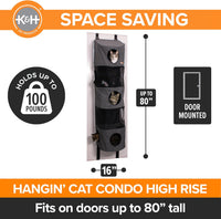 K&H Door Cat Tree, Hangin Condo 5 Level Mounted, Gray - 5 Story Condo High Rise - image 4