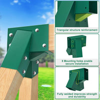 BeneLabel green A-frame middle swing set bracket made of powder coated steel - view 22