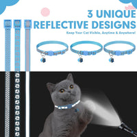 BINGPET Halloween Cat Collar Breakaway - Reflective (Blue) - image 2