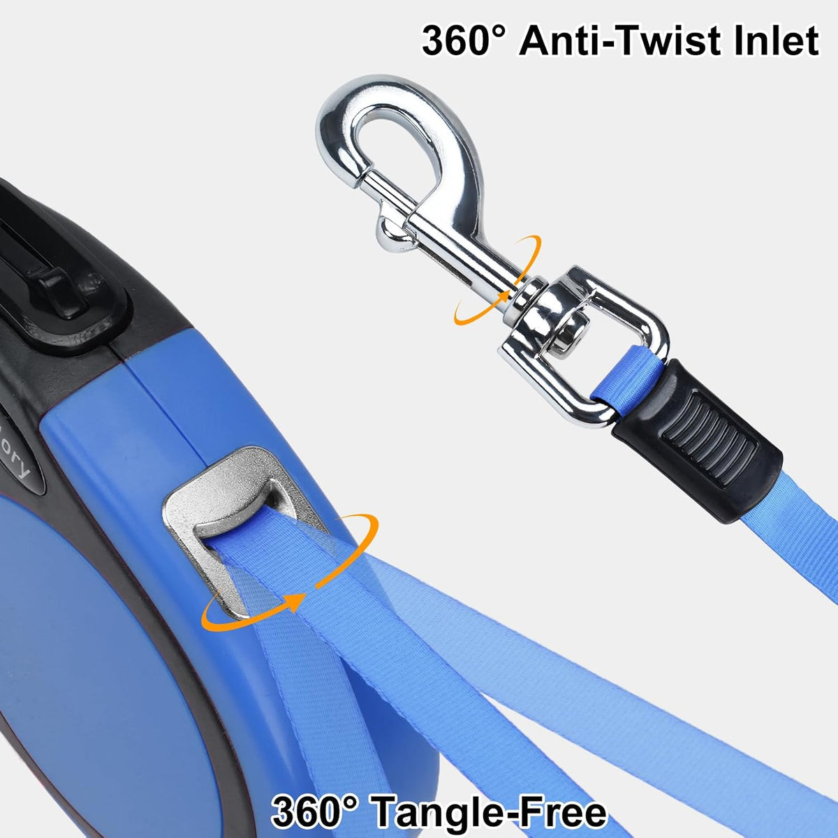 Taglory Retractable Dog Leash, One-Handed Brake, Up to 44 lbs - Blue / Medium - image 4