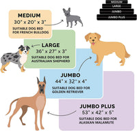 Replacement dog bed cover in waterproof 600D Oxford fabric, 30 x 20 x 3 inches - view 2