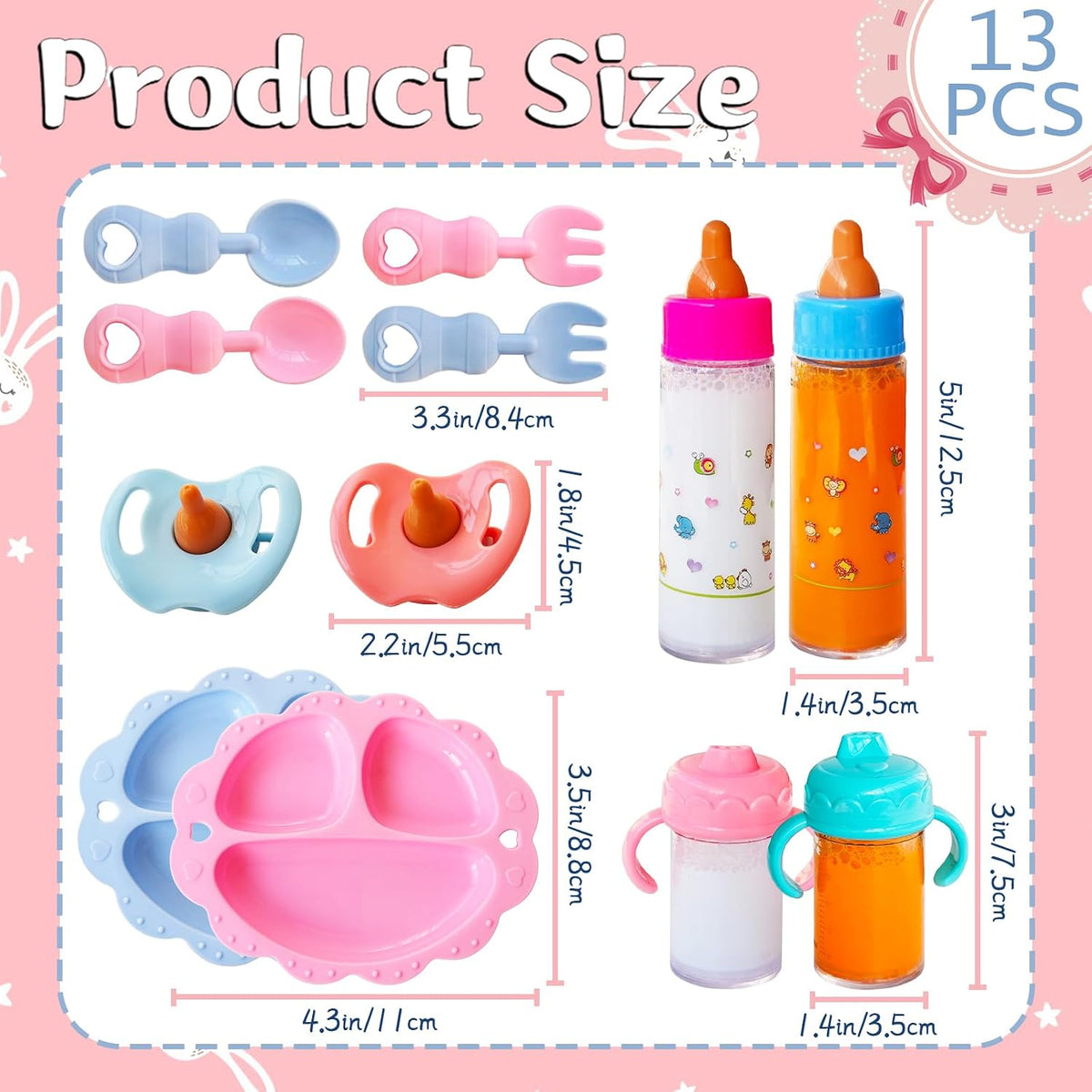 Woozettn 13 Pcs Baby Doll Accessories Magic Bottle Set - 13 Pcs - image 2