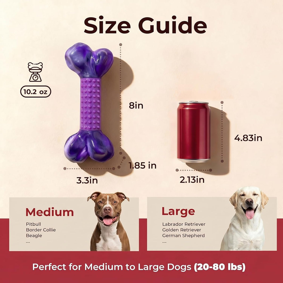 Tough Dog Toys for Aggressive Chewers: Beef Flavored Long Lasting Dog - 1 PC-Bacon-Purple - image 3