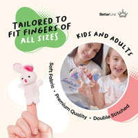 BETTERLINE 20 Piece Story Time Finger Puppets Set Cloth Velvet - 20 Pieces Animals & Family Members / Finger Puppets - image 3