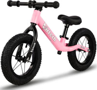 Birtech 12 inch balance bike with air rubber tires, U-shaped footrest and aluminum handlebar