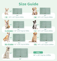 Made4Pets Dog Crate Pad Bed for Large Dogs, Washable & Reversible, Anti-Slip Kennel Mat for Cozy Sleeping, Soft Fluffy Dog Bed for Indoor & Outdoor Use, 44"x32", Green
