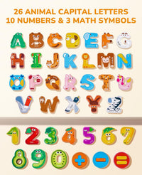 JoyCat Wooden Thick Alphabet Magnets for Toddlers Fridge Large Size - Letters+Numbers - image 2