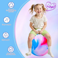 INPANY Bouncy Ball with Handle - Red Blue Clouds - image 4