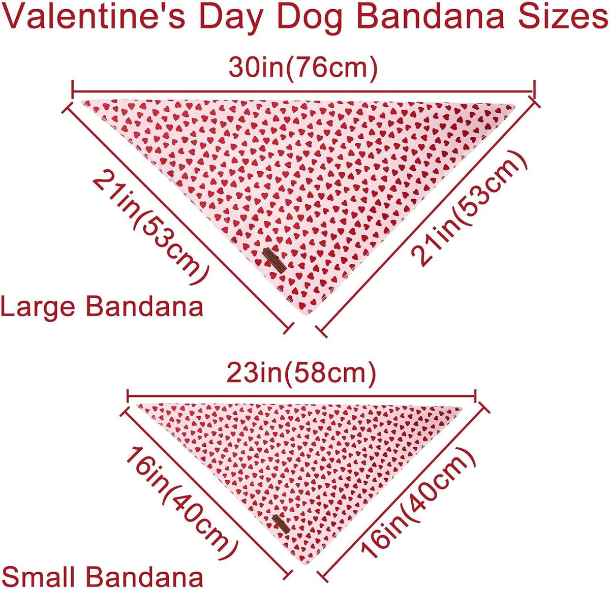 Summer Dog Bandana, UP URARA PUP Strawberry Triangle Bid Scarf for Medium Large Dogs, Cotton - HeartInPink B / L - image 4