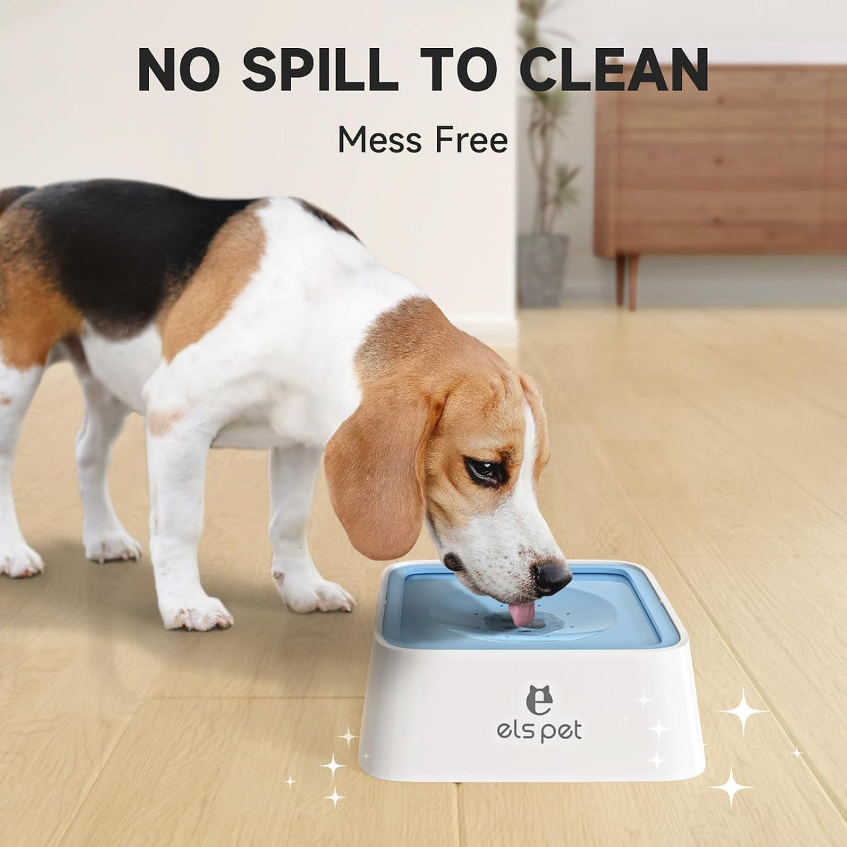 ELS PET No Spill Dog Cat Bowl 35oz 1L Anti Slip Travel Water - 2L / Blue - image 3