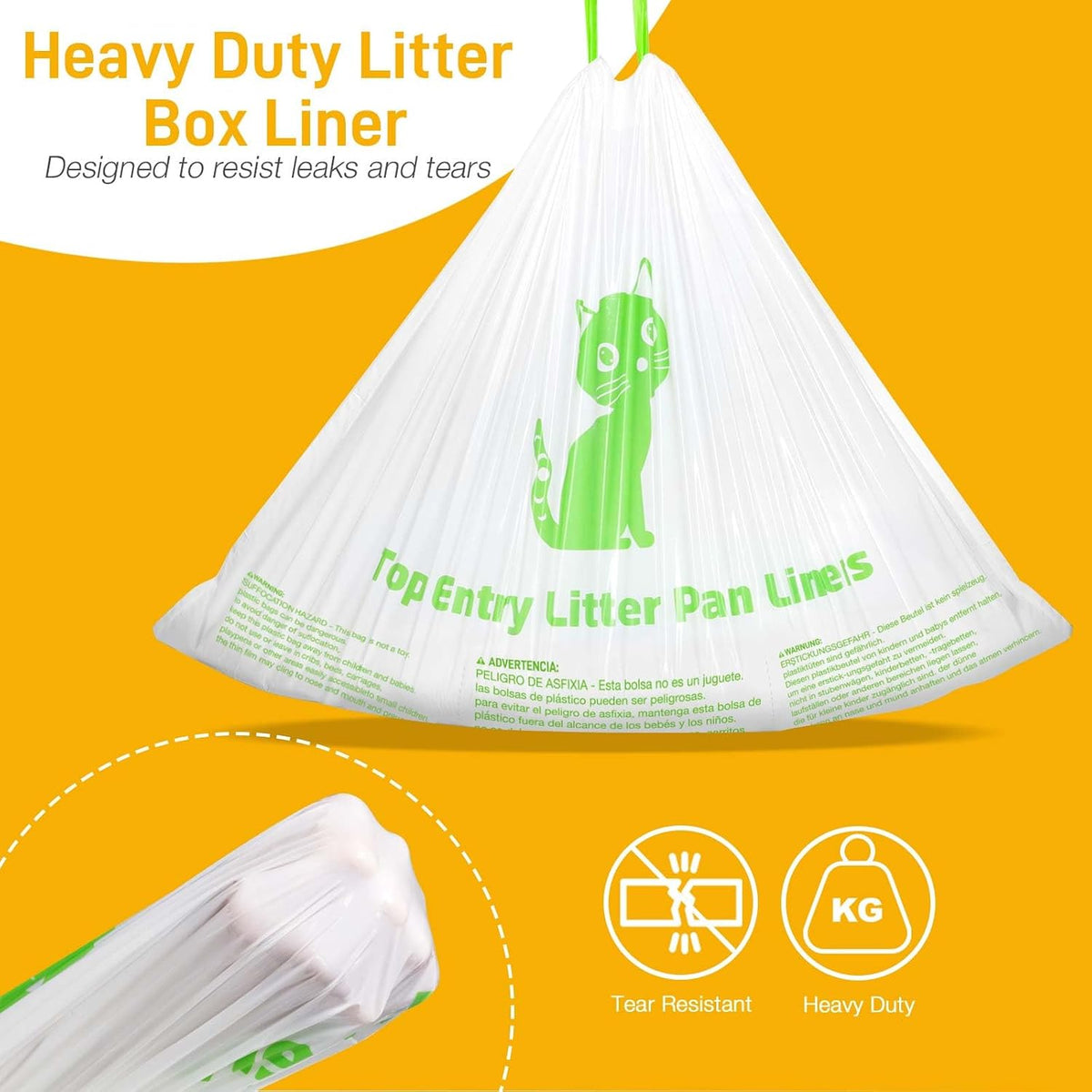 Cat Litter Box Liners Compatible with Top Entry Litter Pans Model - 1 Count (Pack of 50) - image 4