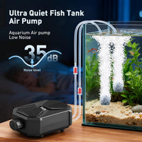 hygger Aquarium Air Pump, Ultra Quiet Oxygen Aerator with Air Stone Airline Tubing Check Valve - Medium - image 2
