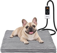 BurgeonNest Cat Heating Pad, Indoor Heated Cat Bed - Grey / L: 28 x 20 inches