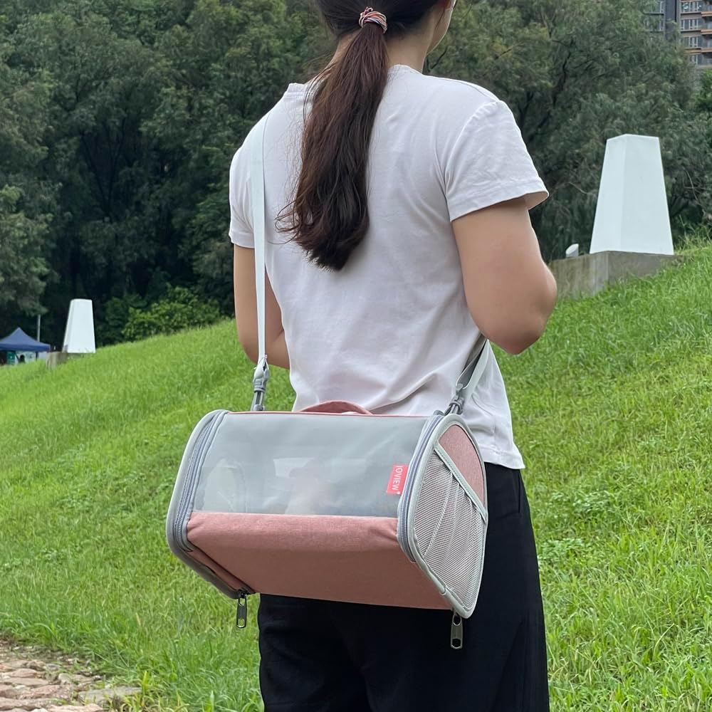 Guinea Pig Carrier Travel Small Animal Carrier Bag Lizard Bird Rabbit - 10.6"L x 7.0"W x 5.9"H / pink - image 4