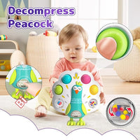 5 in 1 Baby Toy for 12 18 Month, Learning Toys for Babies 12-18 Months, Baby Busy Cube, Stacking&Sensory, Pull String&Piano Xylophone Toy, Birthday Gift for 12+ Month