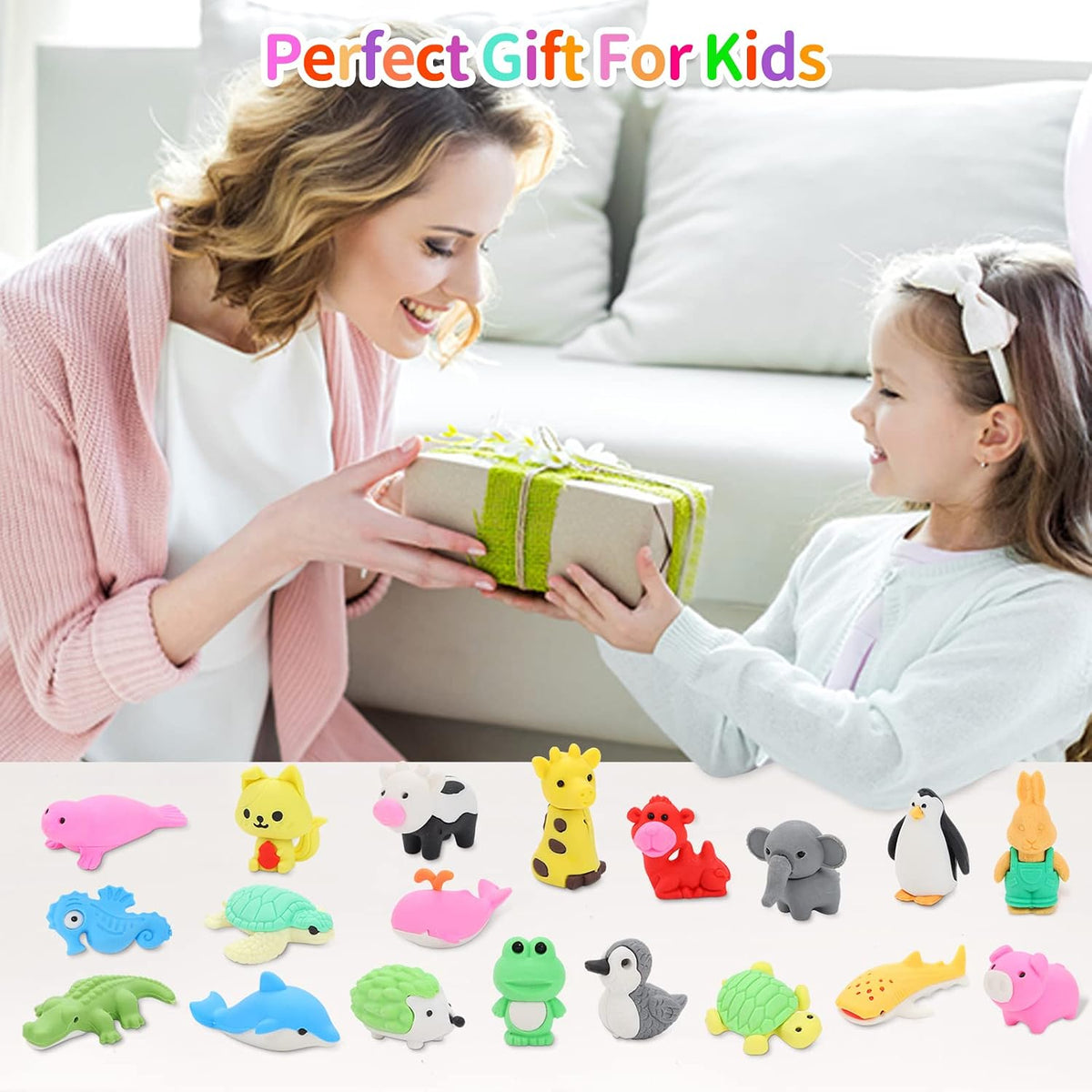 70Pcs Animal Erasers for Kids Desk Pets - 55 - image 4