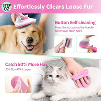 Dog Brush for Shedding 13pcs Bath Grooming Kit with Pet Nail Clipper - Pink 10pcs - image 4